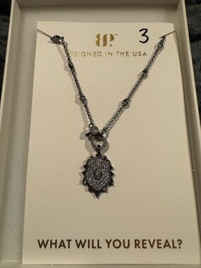 Lumina Shield Pendant Necklace - Hematite